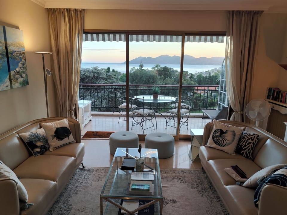 Lounge, veranda and sunset view