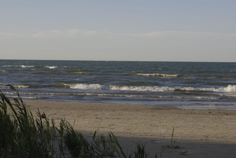 Picture of the beach is from a few years ago when the water was lower