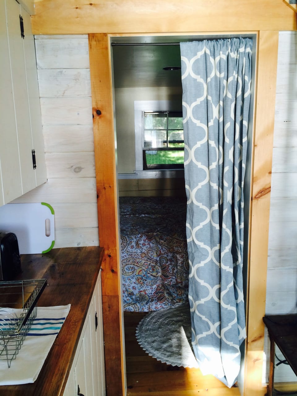 I added sliding doors instead of curtains 