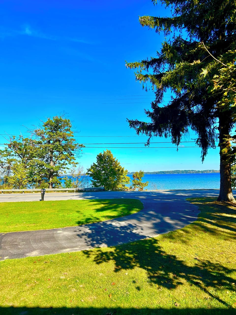 View of West bay from the front of the house.