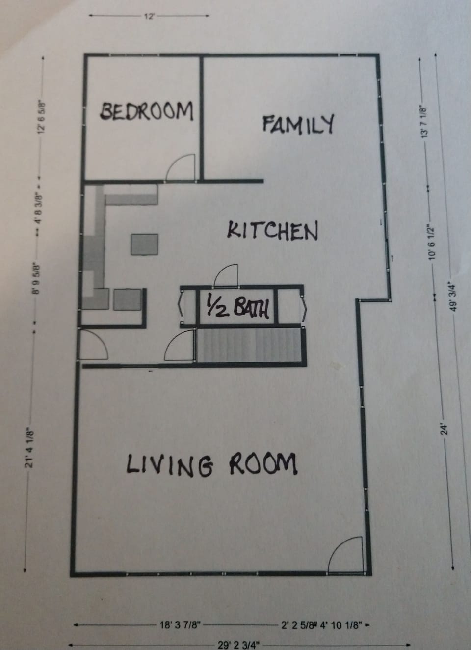 Floor plan of main living level.  