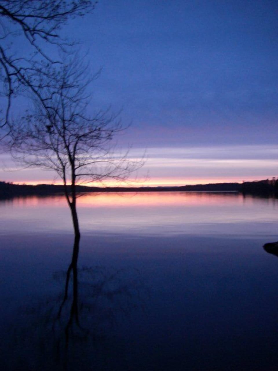 Sunset reflection over lake