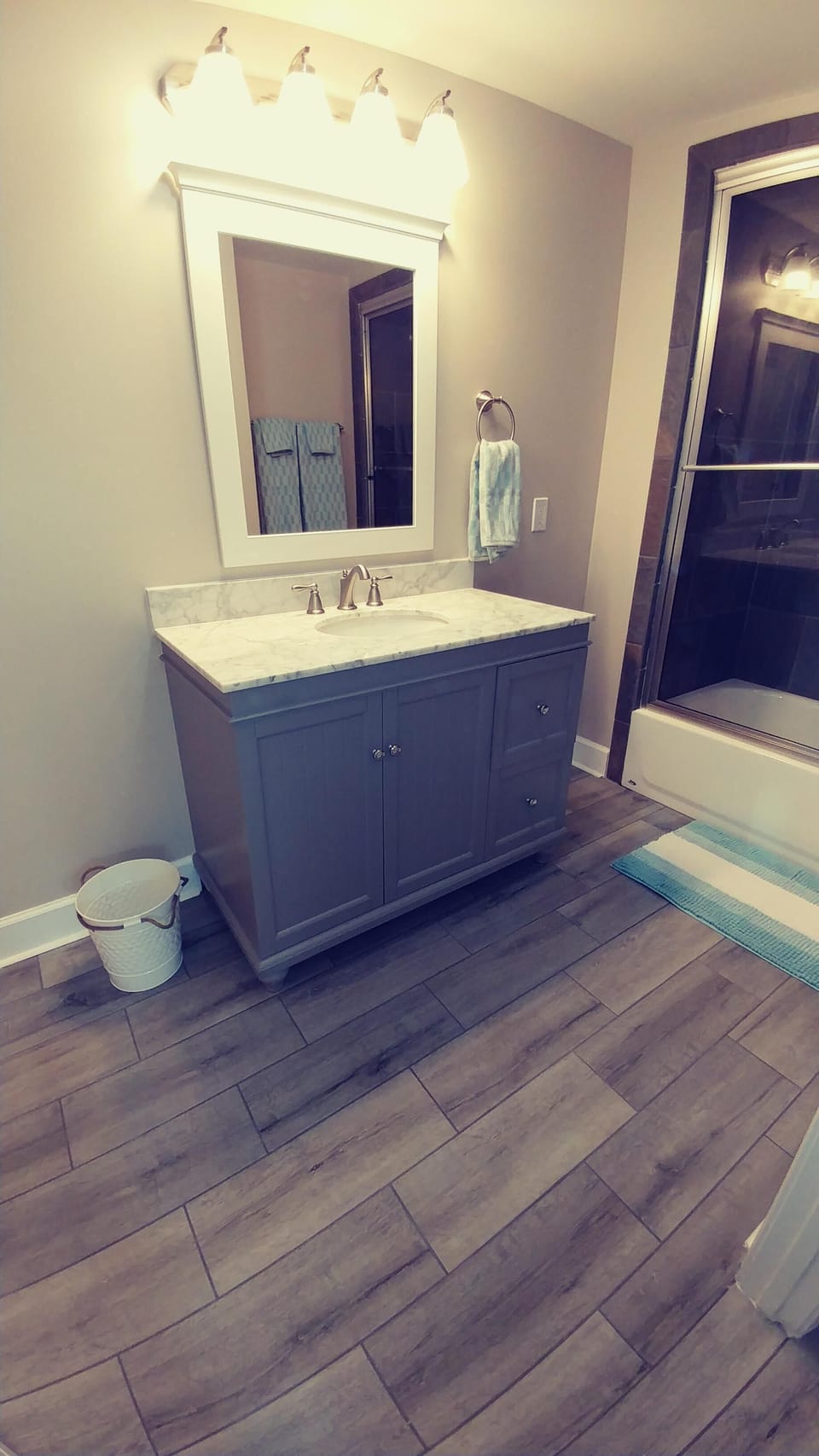 Downstairs Bath With Custom Shower