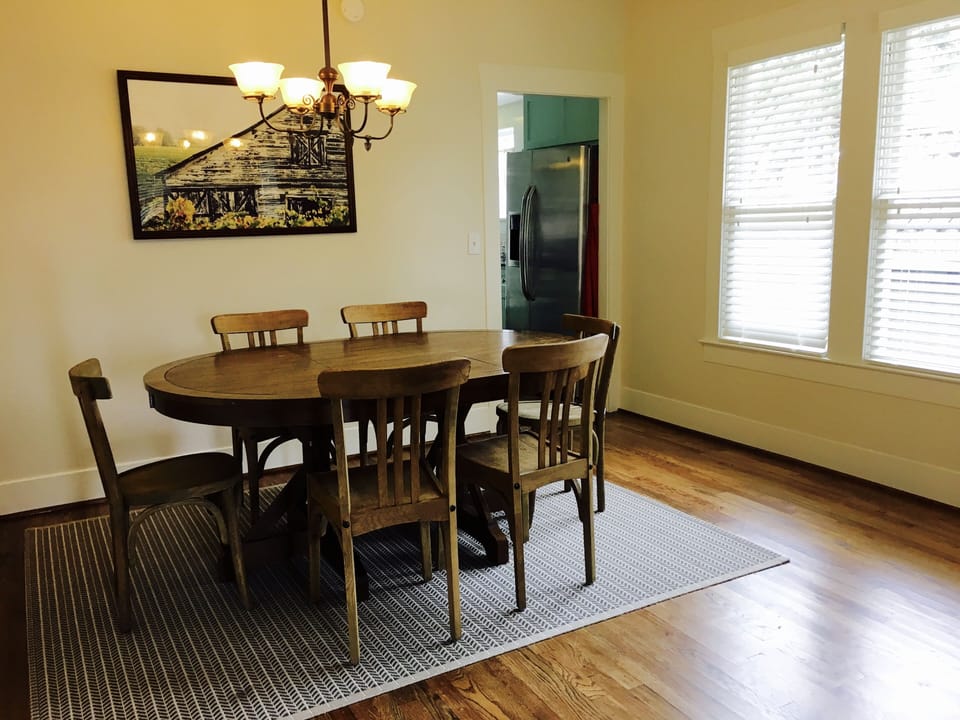 Dining room. Restoration Hardware chairs.