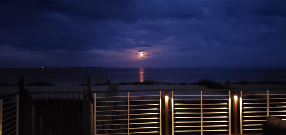 Full "red" moon from the deck.