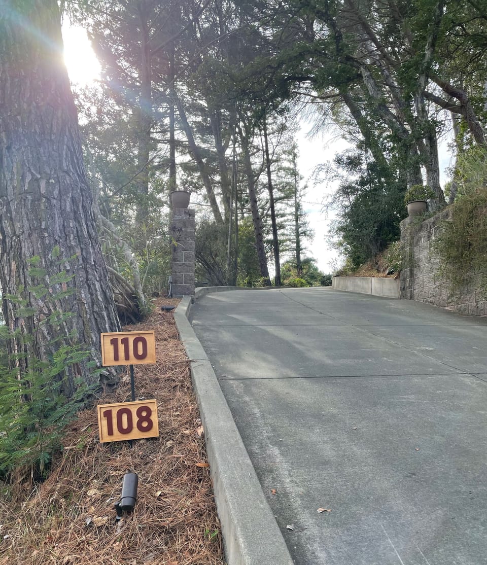 The driveway in Myrtle.  Ample parking atop.