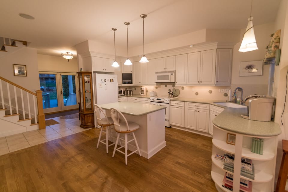 The kitchen is fully equipped with everything you need to cook at home.