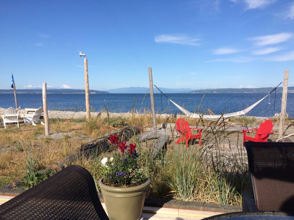 View of the beach front from the deck