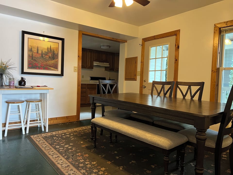 The dining room of the GH North, the three bedroom apartment of the duplex