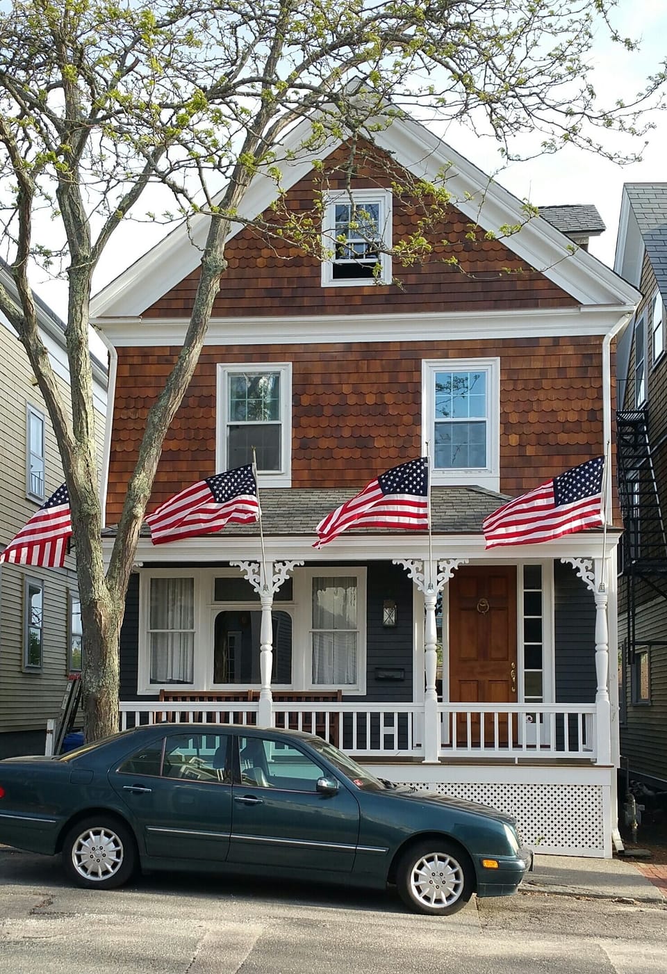 Front View , amazing front porch. Ideal for relaxing and watching people.