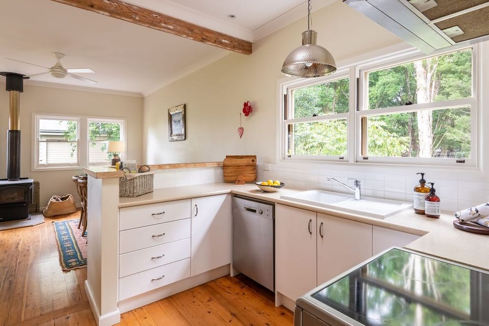 Kitchen with walk in pantry and coffee machine