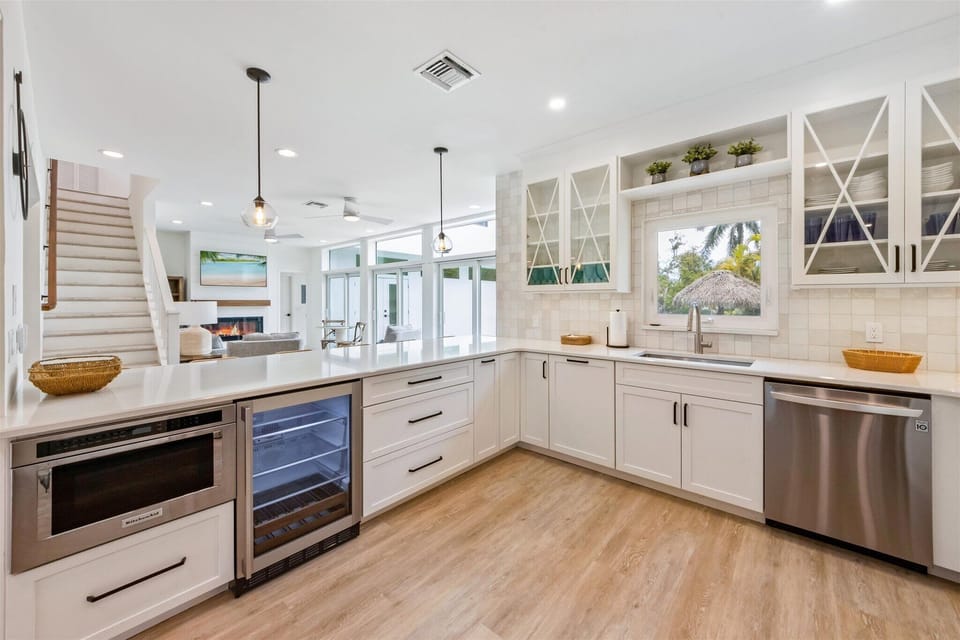 Wine Fridge Microwave Dishwasher Open Plan  Kitchen at Sirenia By The Sea