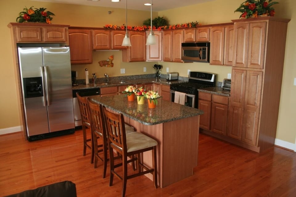The Kitchen is equipped w/high end appliances