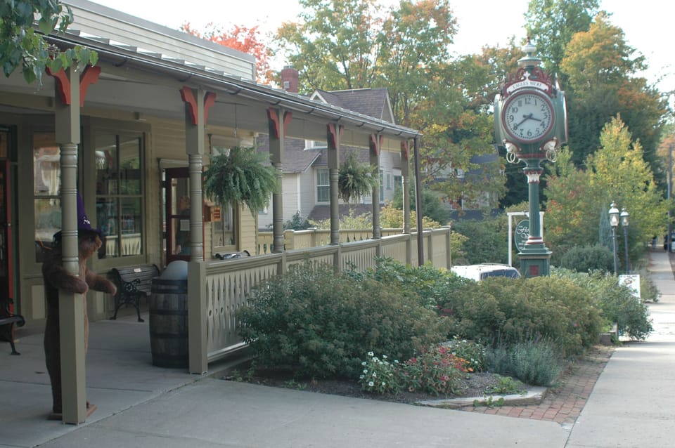 Shopping in the village.
