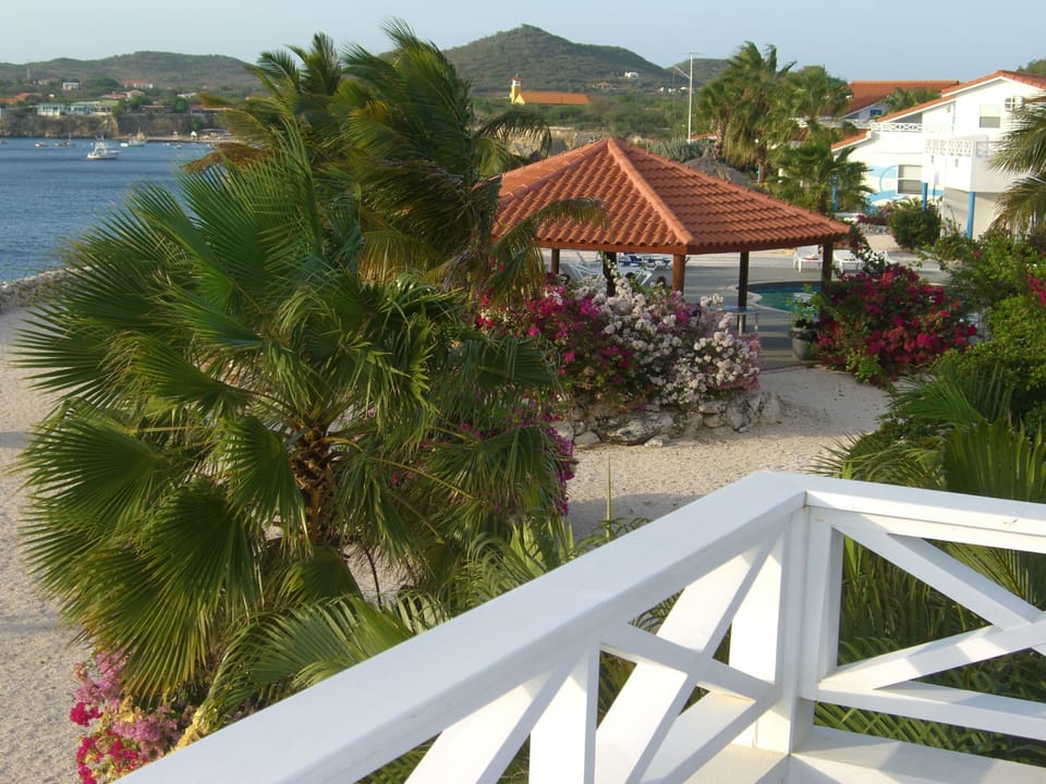 View of Sea, Gazebo and Pool from Deck 