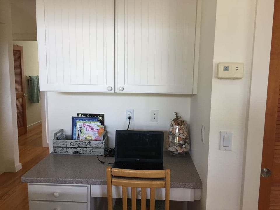 Desk in kitchen