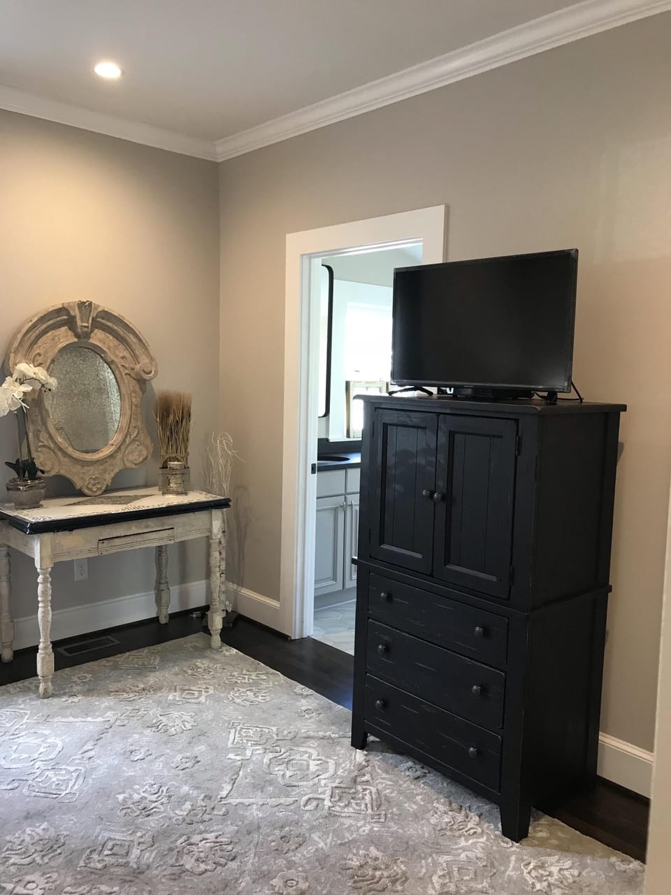 Master bedroom with flat screen TV