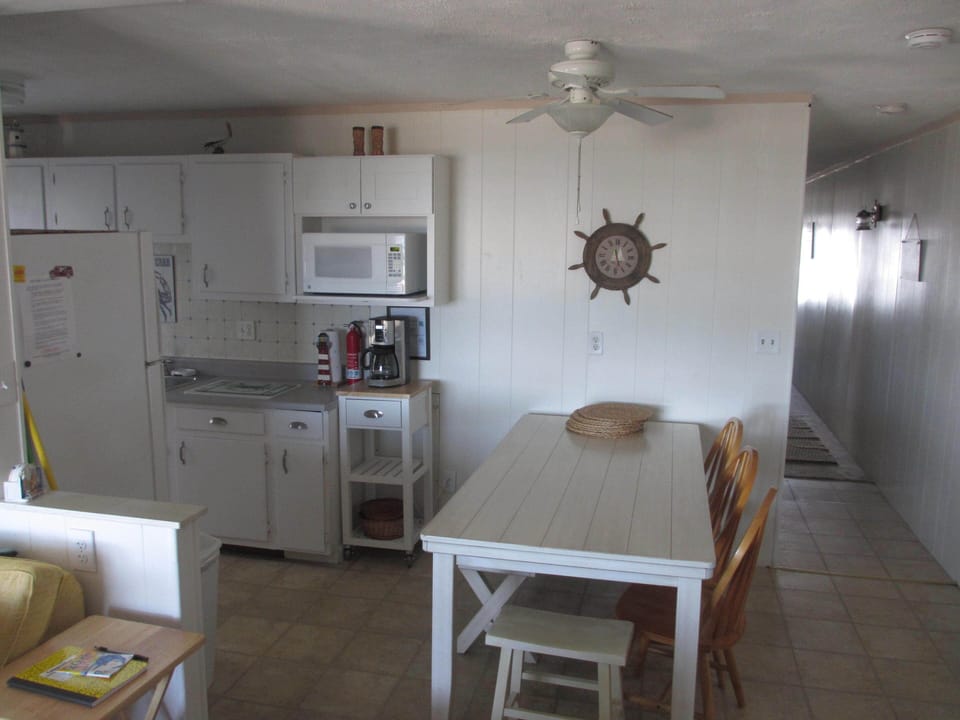 Dining area seats 8. Cooking in will save on eating out every night.