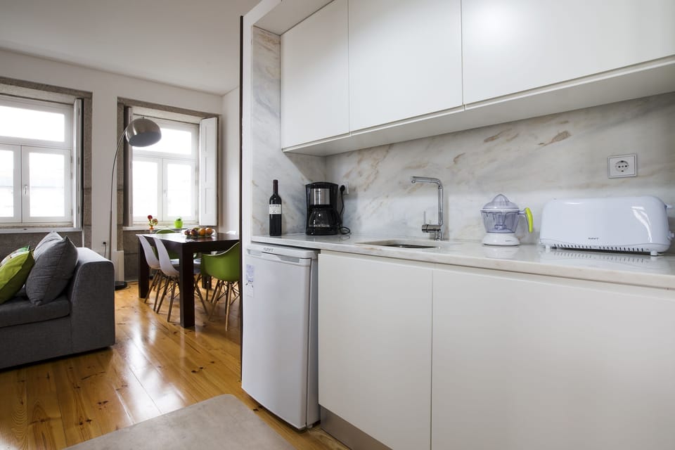 View to kitchen and living room