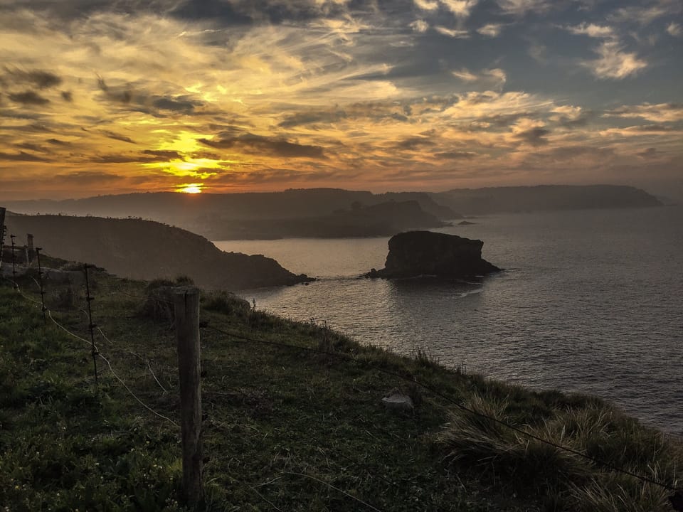 Just above the property.