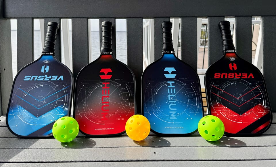 Pickleball rackets and balls for guest use.