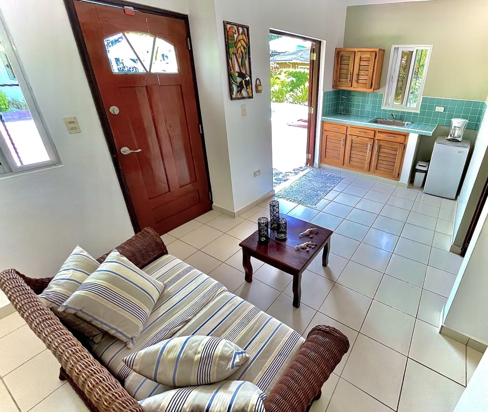 Seating area, kitchenette bungalow.