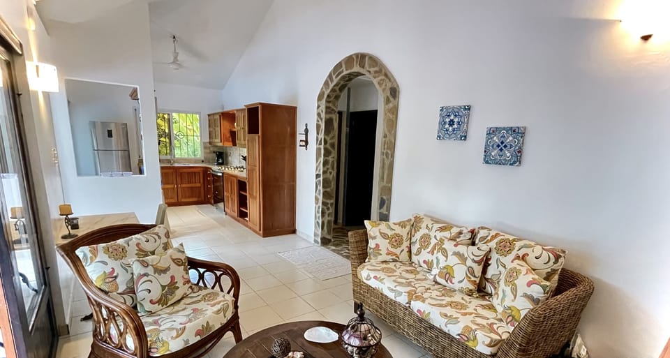 Living room, kitchen