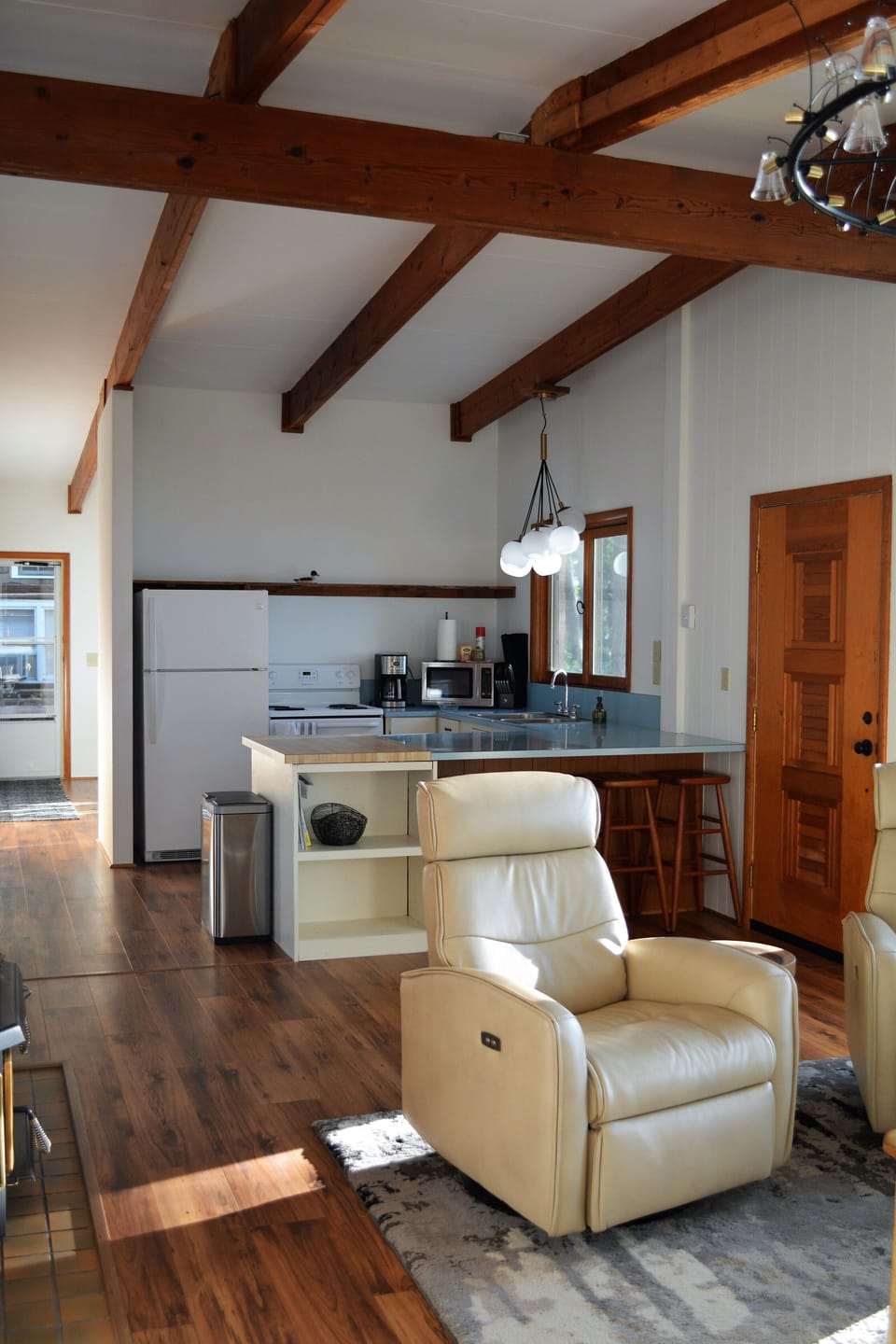 Open Plan Kitchen Shares Space with Living Room.