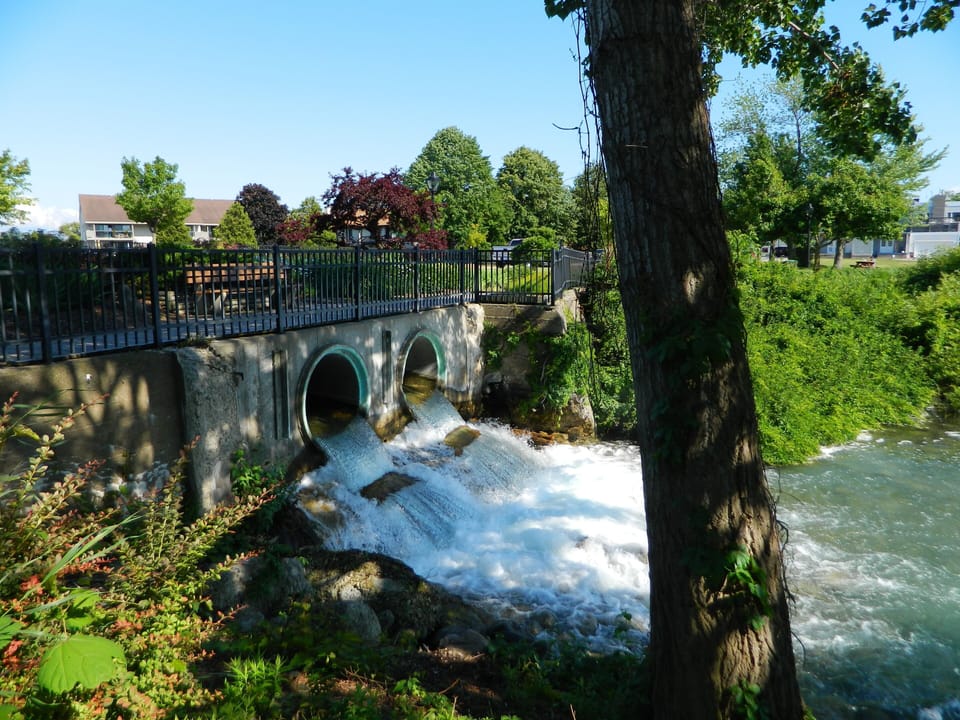 Waterfall in downtown Elk Rapids