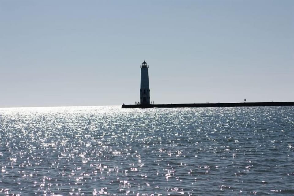 Frankfort Lighthouse from our beach.
