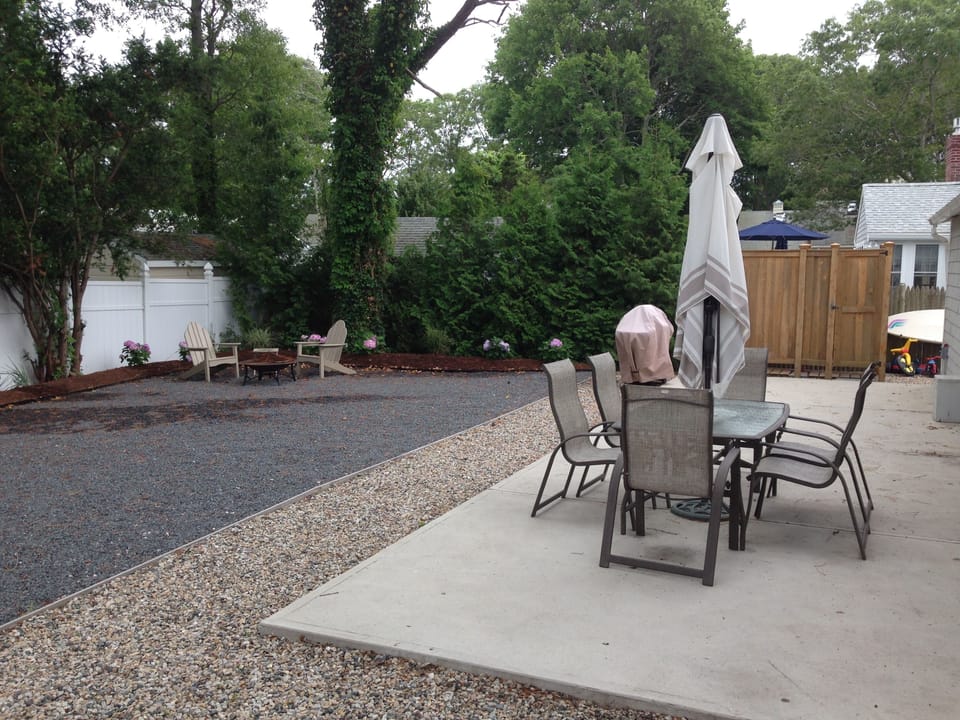 enjoy grilling and dinning on the patio around the table seating for six