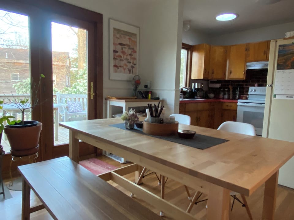 kitchen dining area walkout to deck