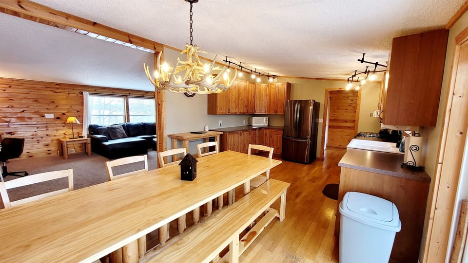 The dining table can seat 10 to 12 and makes for epic game nights.