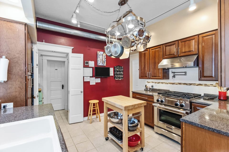 Chef's inspired kitchen is fully equipped for most any meal prep.