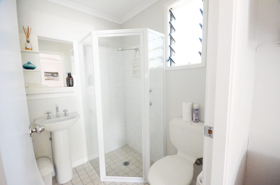En-suite shower and toilet.