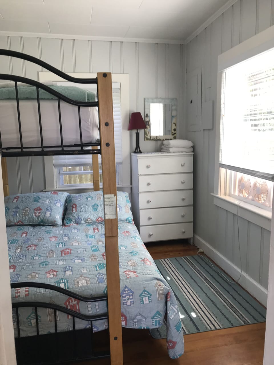 Bedroom #2: Bunk beds with full/double on the bottom and twin on top. 