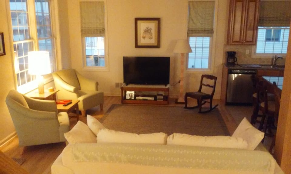 First floor living room in the evening