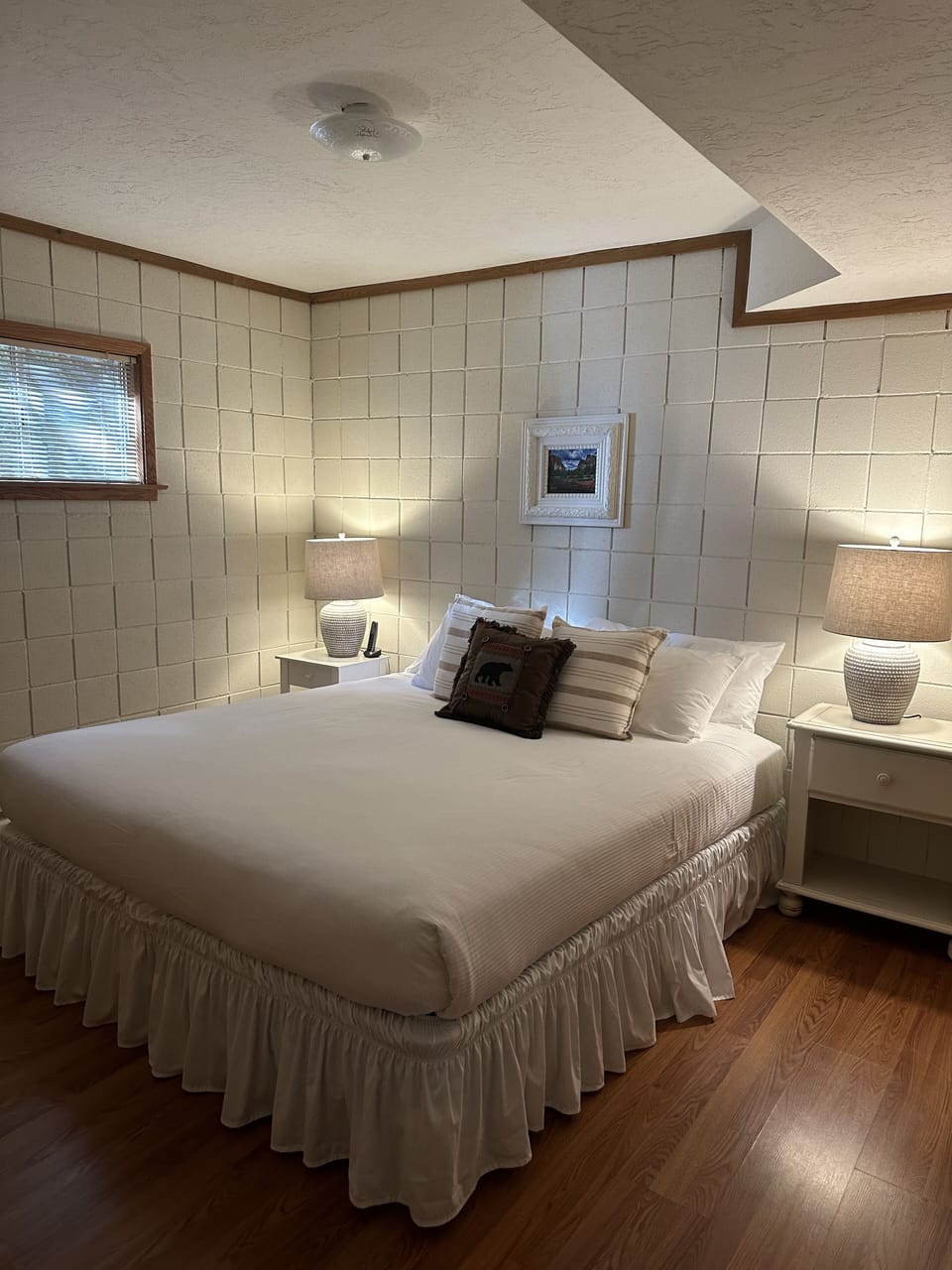 Downstairs bedroom with King bed