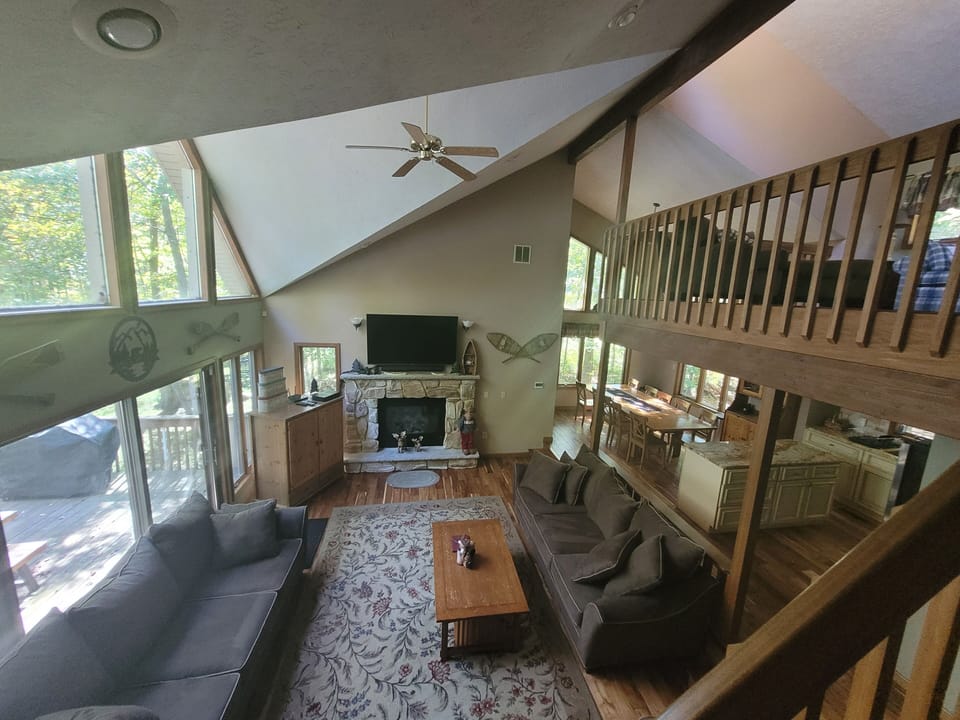 Family room looking from the stairs