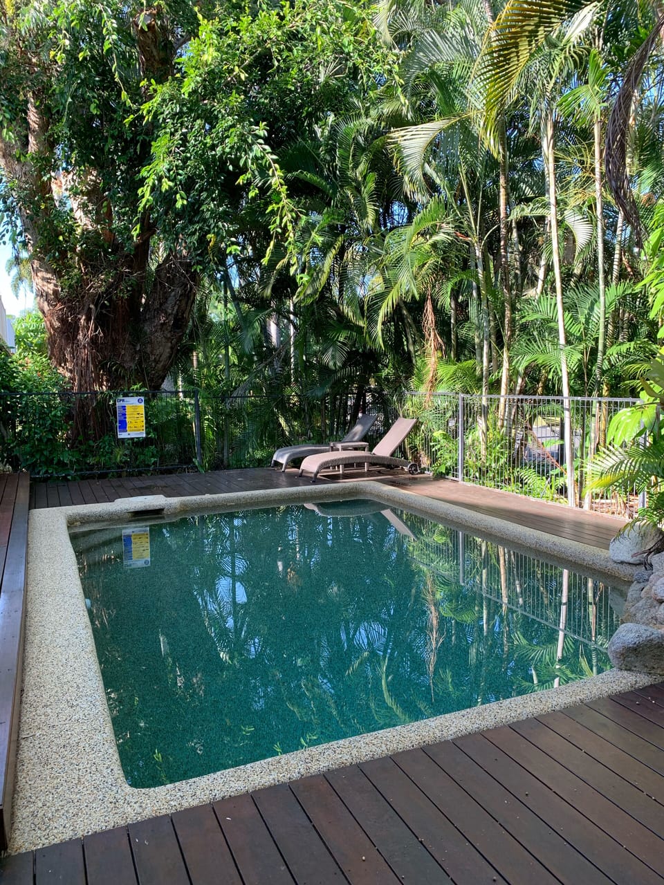 Private solar heated pool