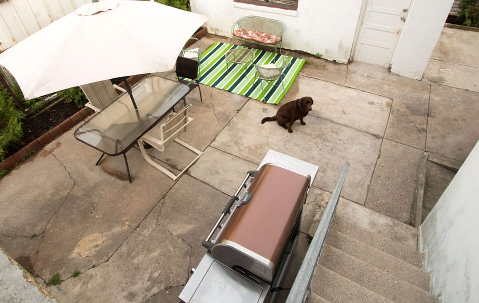 Backyard grilling area