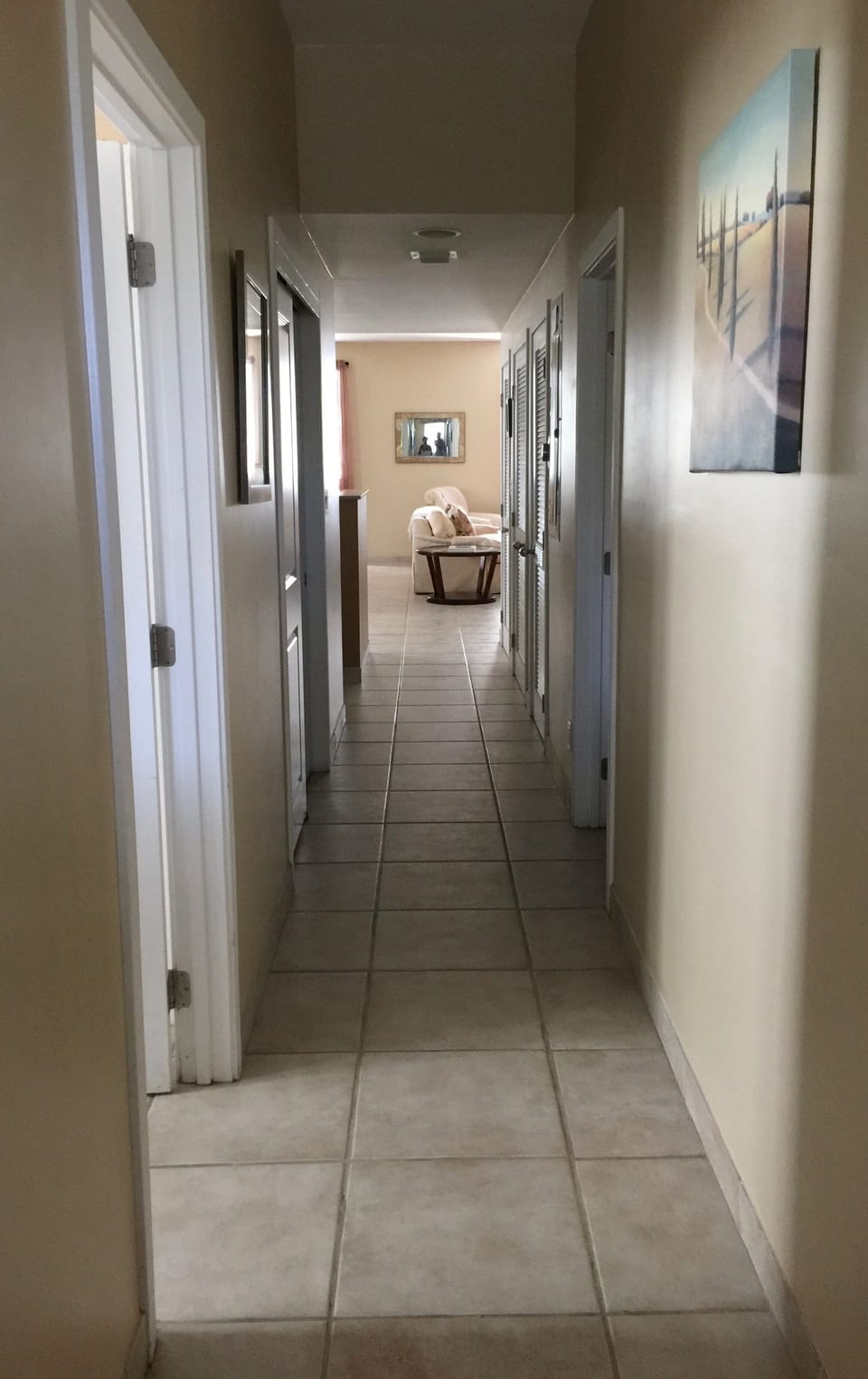 Hallway view to living area.