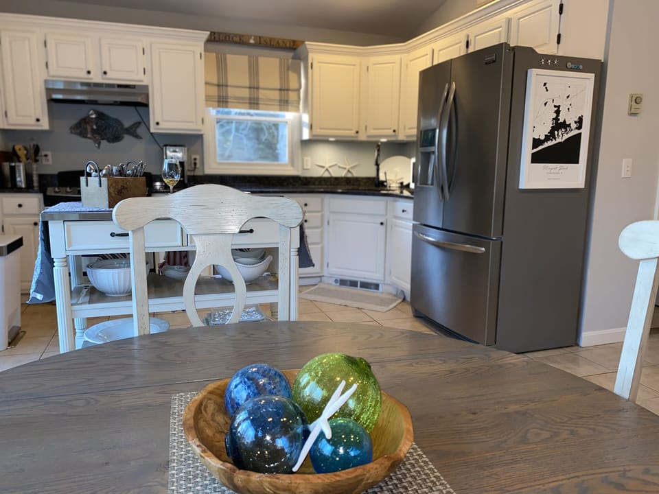 Upstairs kitchen/dining area.