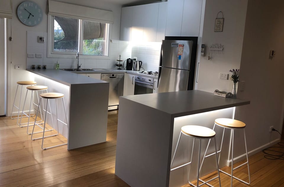 Spacious kitchen with ample bench space 