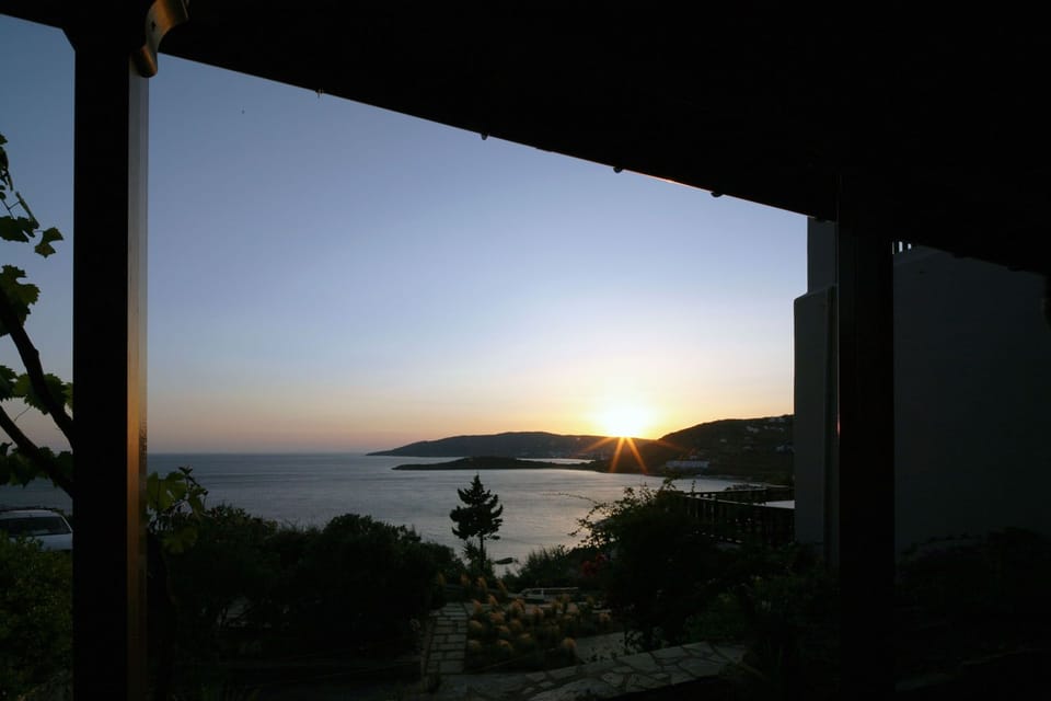 the entrance veranda at sun set