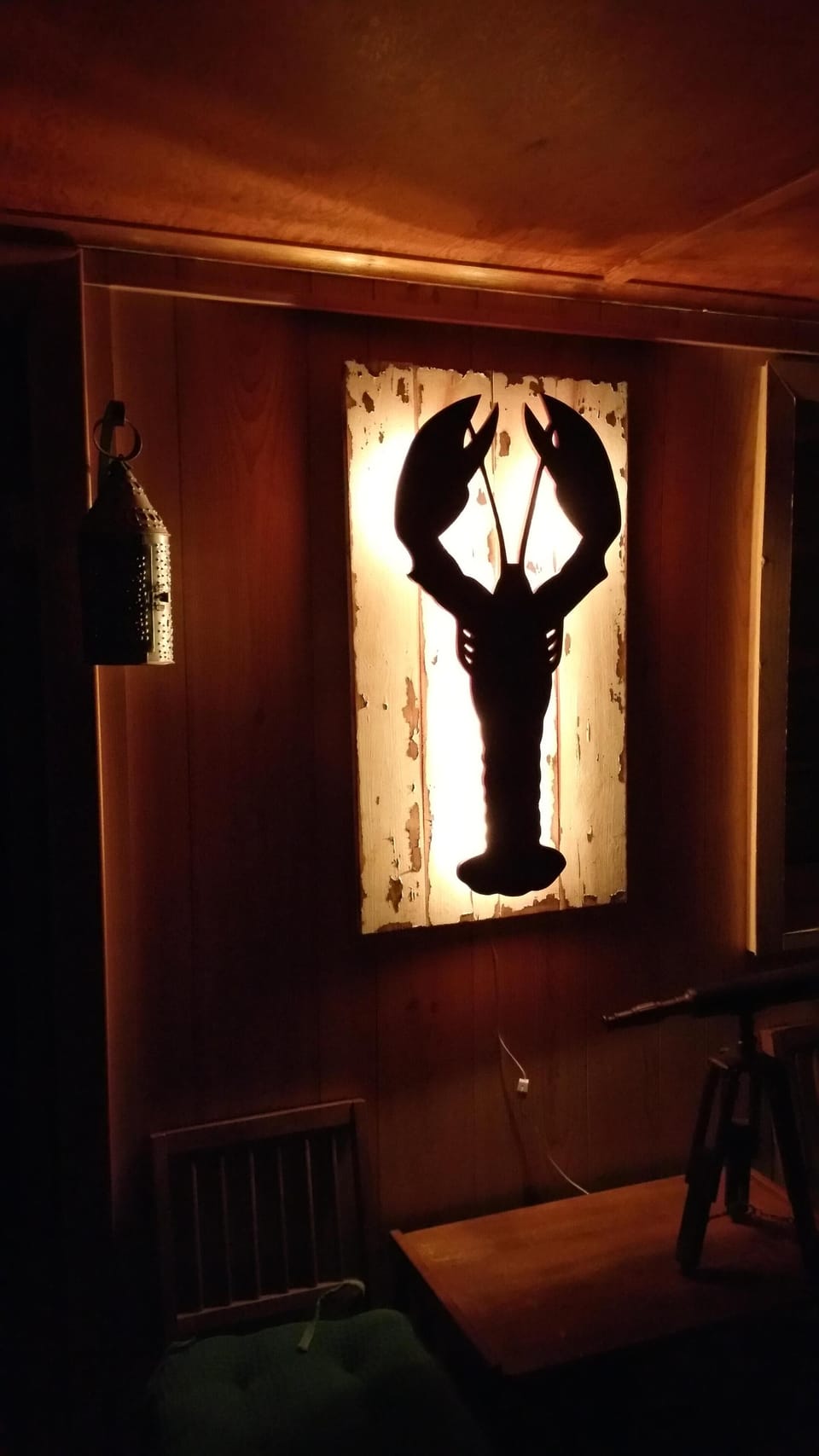 Lobster mood lighting for front porch nights!