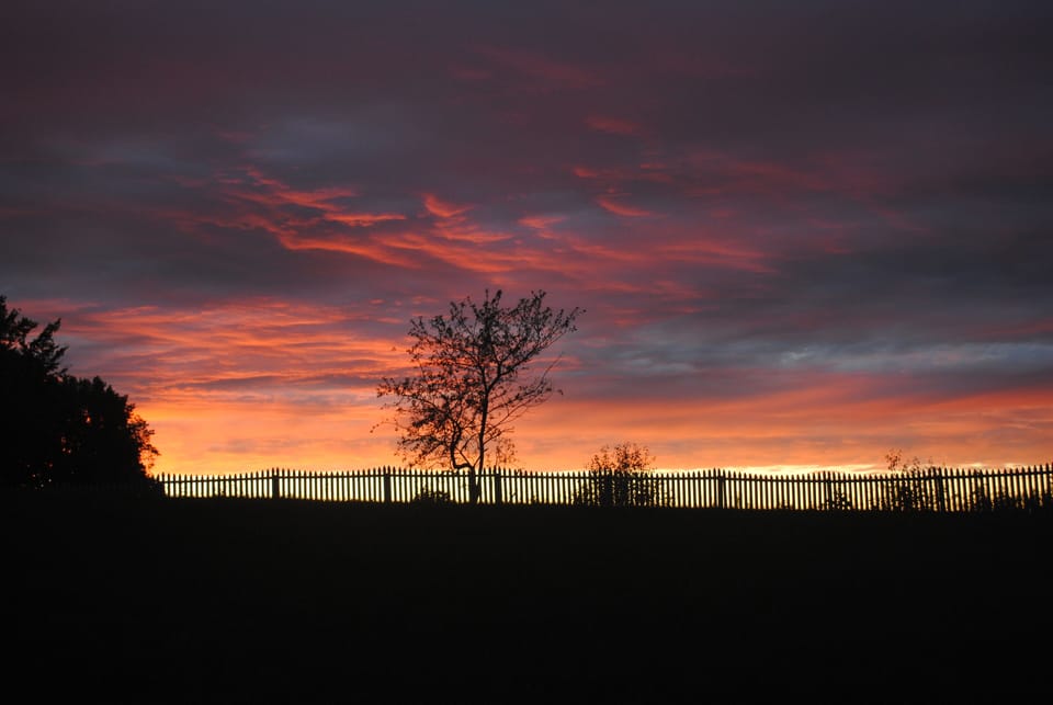 Spectacular westerly sunset views over New York's majestic Adirondack mountains.