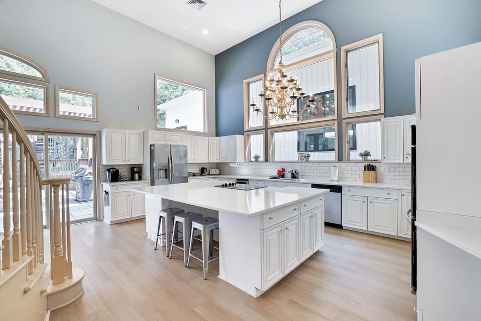 2 story expansive fully equipped kitchen ideal for making memorable meals