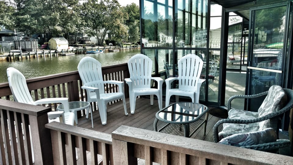 Relax on the backyard deck
