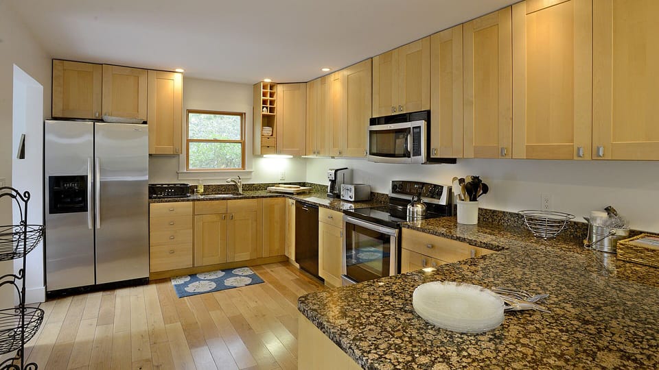 Large kitchen; updated and fully stocked for every day cooking and entertaining!